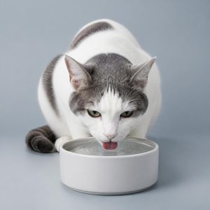 Gato tomando agua